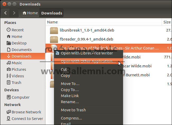 تشغيل الملفات ذات امتداد mobi على Ubuntu 14.04 9 11