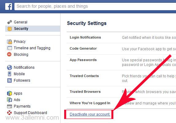 كيفية تعطيل حساب الفيس بوك مؤقتا