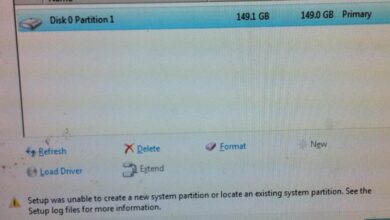 حل مشكلة setup was unable to create system partition 7 حل مشكلة setup was unable to create system partition 4