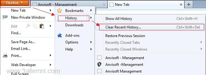 حذف الهيستوري من الفايرفوكس