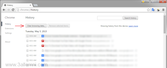 كيفية مسح الهيستوري من جوجل كروم نهائيا بالصور 3 مسح الهيستورى من جوجل كروم