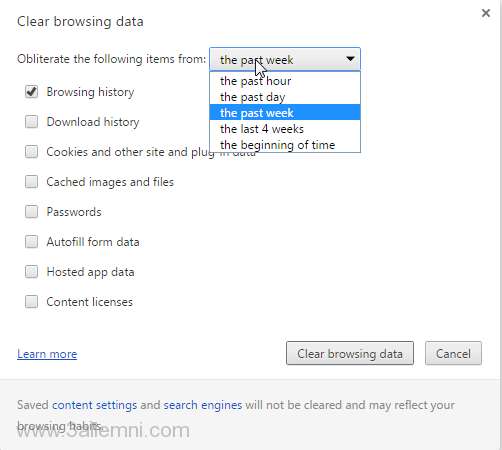 كيفية مسح الهيستوري من جوجل كروم نهائيا بالصور 4 مسح الهيستورى من جوجل كروم