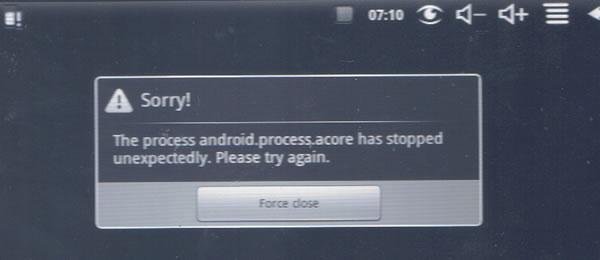 حل مشكله The process android.process.acore has stopped