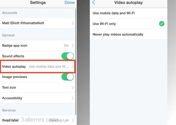 إيقاف التشغيل التلقائي للفيديو في تويتر 3