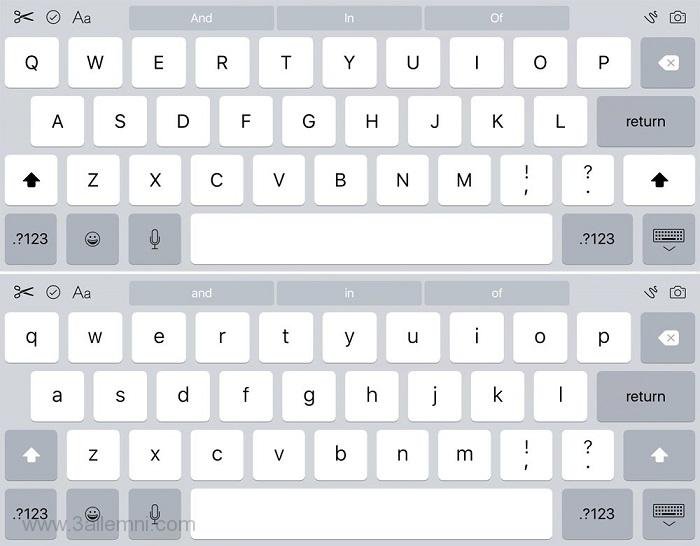 مميزات نظام iOS 9 و موعد اصداره للمستخدمين و الاجهزه التى ستحصل على التحديث 4 تعديل لوحه المفاتيح iOS9