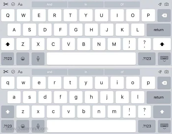 مميزات نظام iOS 9 و موعد اصداره للمستخدمين و الاجهزه التى ستحصل على التحديث 4 تعديل لوحه المفاتيح iOS9