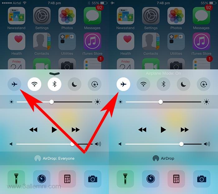 اغلاق-وضع-airplan