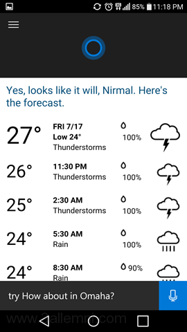 تطبيق Cortana للاندرويد