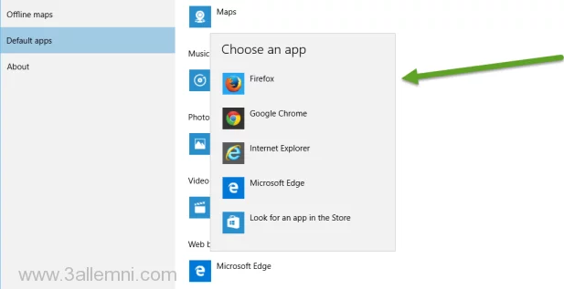 كيفية تغيير المتصفح الافتراضي في Windows 10 4 تغيير-المتصفح-الافتراضي-ويندوز-10-2