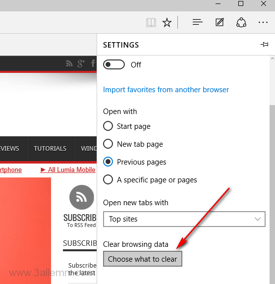 كيفية حذف الهيستوري من متصفح مايكروسوفت إيدج