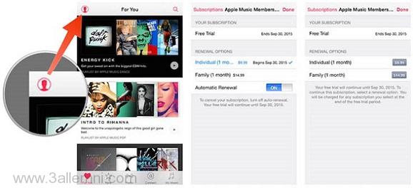 كيفيه إيقاف التجديد التلقائى لخدمه Apple Music 2