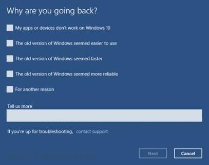 الرجوع من ويندوز 10 الى ويندوز 7 او 8 او 8.1