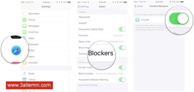 كيفيه منع الاعلانات فى iOS 9 للايفون و الايباد