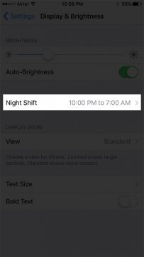كيفيه تفعيل خاصيه Night Shift فى iOS 9.3