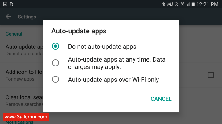 طريقة ايقاف التحديث التلقائي تطبيقات للاندرويد 3