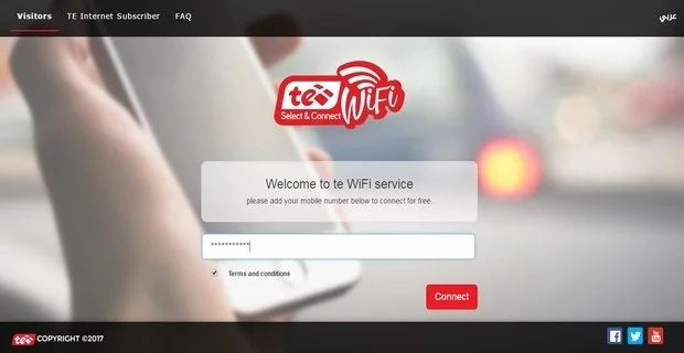 طريقة الأتصال بشبكة الأنترنت Te-WiFi فى الأماكن العامة 4