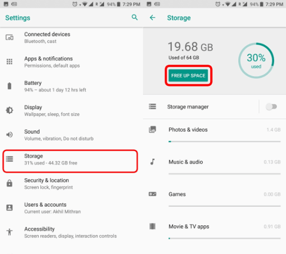 كيفية زيادة مساحة الهاتف في Android Oreo 3