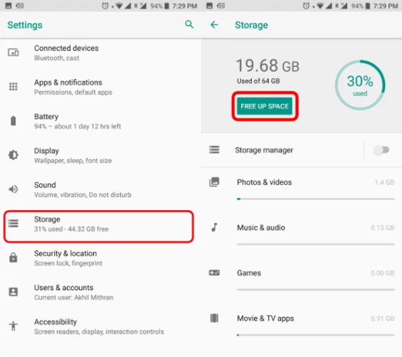 كيفية زيادة مساحة الهاتف في Android Oreo 2