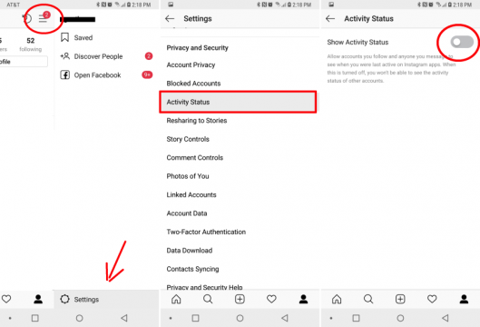 طريقة إخفاء الحاله الخاصة بك على إنستقرام 2