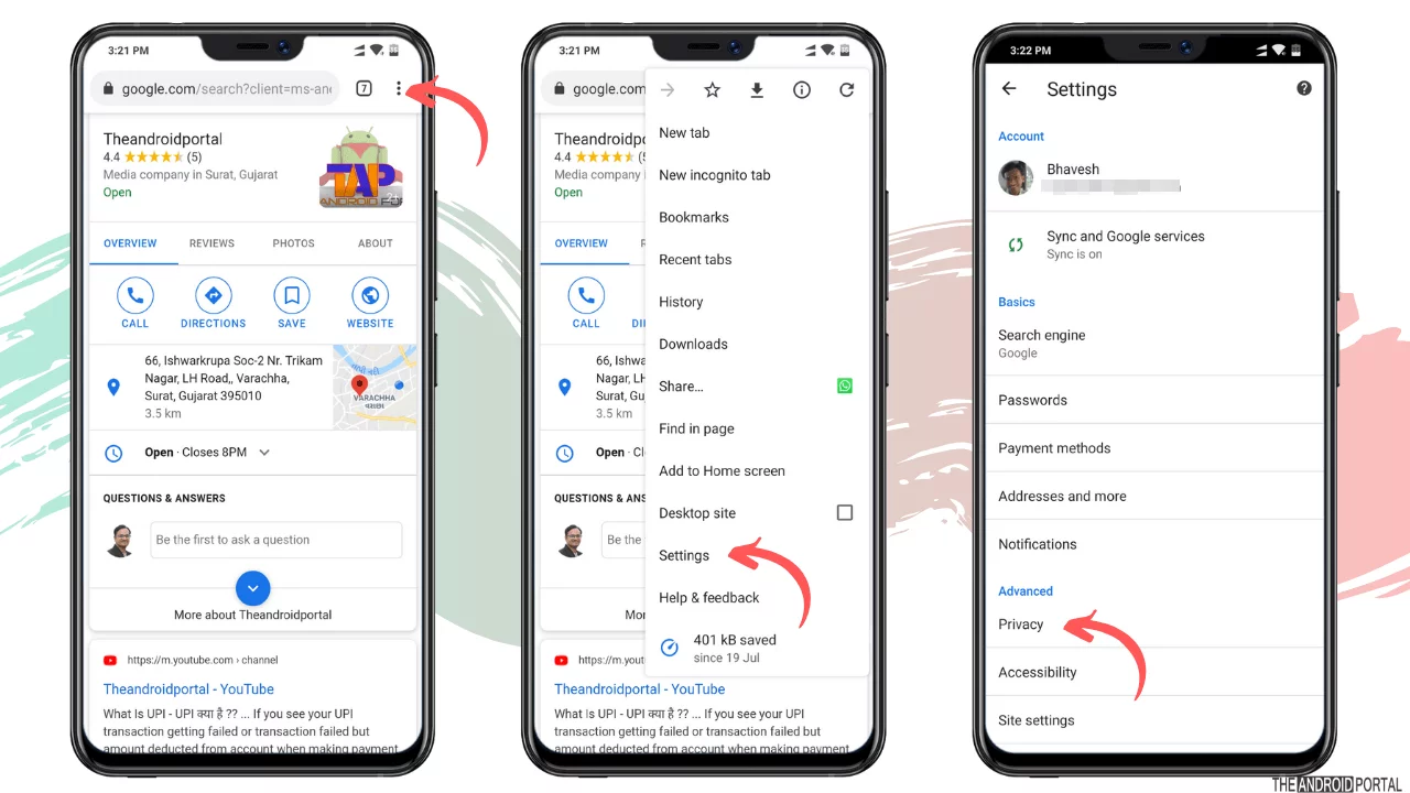 حذف الكوكيز من الآيفون على جوجل كروم