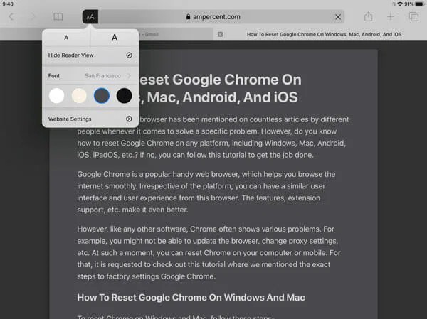 طرق لتفعيل الوضع الليلي في متصفح سفاري للايفون 2020 3