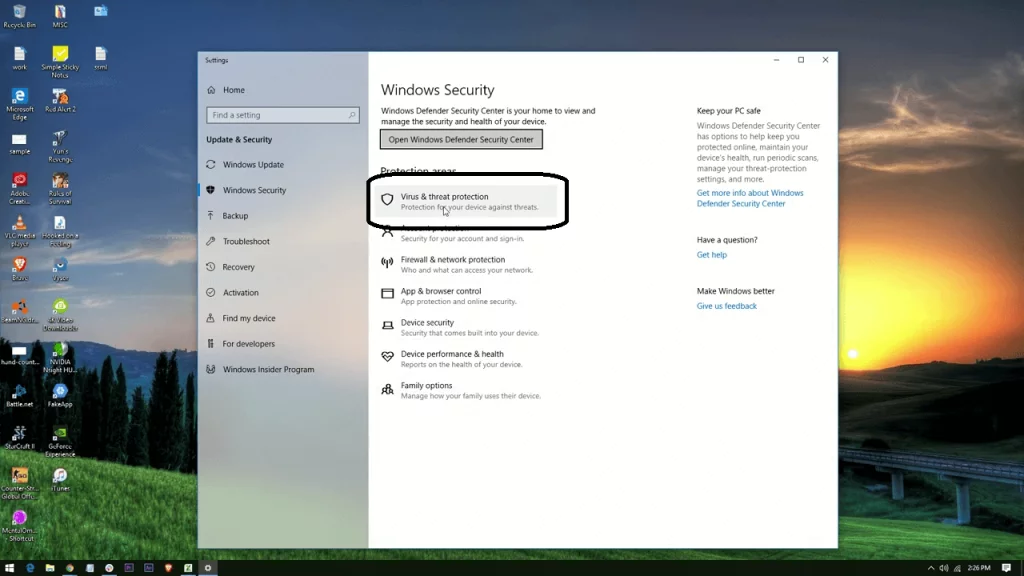 طريقة إيقاف Windows Defender على ويندوز 10 1 إيقاف Windows Defender