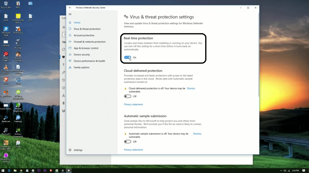 طريقة إيقاف Windows Defender على ويندوز 10 3 إيقاف Windows Defender