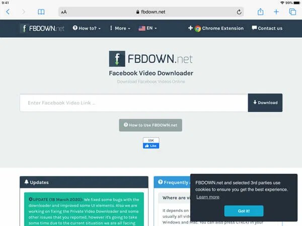 طريقة تحميل الفيديوهات من فيسبوك على الايفون والايباد 2020 2 طريقة تحميل الفيديوهات من فيسبوك على الايفون والايباد 2020 1