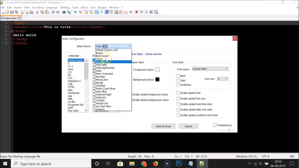 كيفية تفعيل الوضع الليلي على نوت باد بلس بلس Notepad++ 1