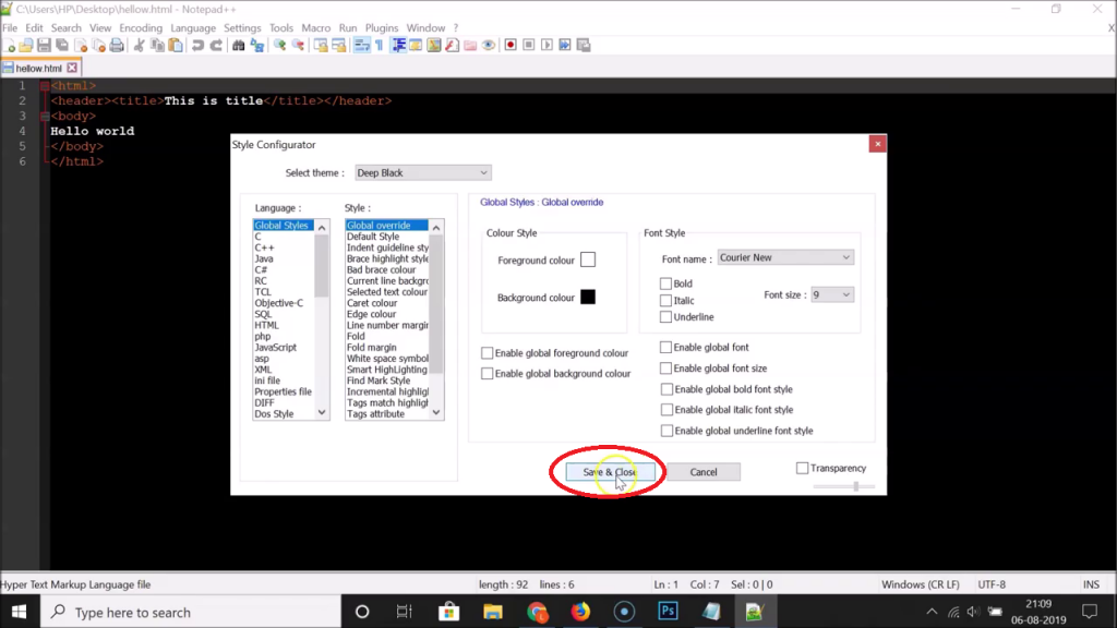 كيفية تفعيل الوضع الليلي على نوت باد بلس بلس Notepad++ 2