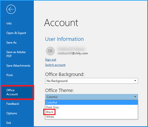 كيفية تفعيل الوضع الليلي لمايكروسوفت Outlook 7 كيفية تفعيل الوضع الليلي لمايكروسوفت Outlook 7