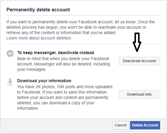 كيفية حذف حساب فيسبوك نهائيا 5