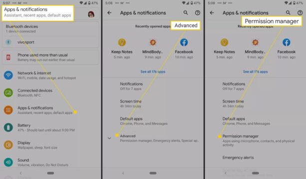 شرح طريقة التحكم في أذونات التطبيقات على الأندرويد 1 التحكم في أذونات التطبيقات