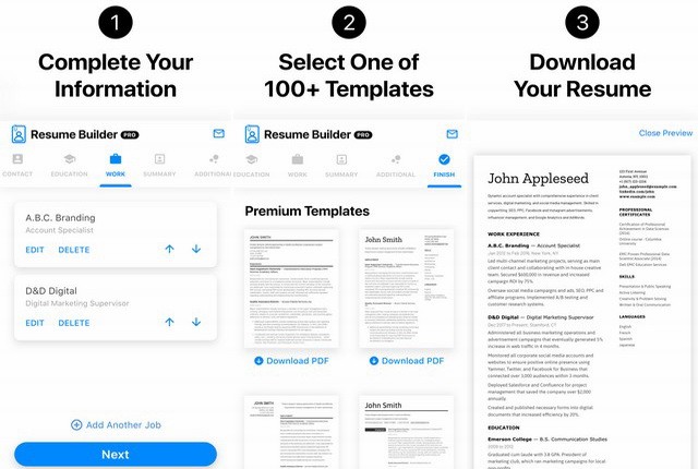 أفضل تطبيقات إنشاء سيرة ذاتية للايفون 2021 5 أفضل تطبيقات إنشاء سيرة ذاتية للايفون 2021