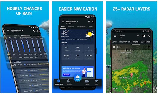 افضل تطبيقات الطقس لمتابعة الاحوال الجوية 2021