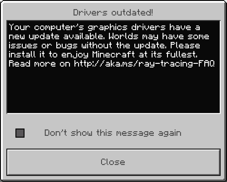 حل مشكلة Drivers Outdated في لعبة ماين كرافت 